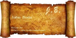 Jahn Buda névjegykártya